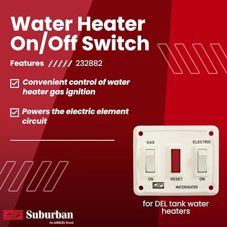 SUBURBAN MFG 232882 SWITCH/GAS/ELECTRIC WHITE