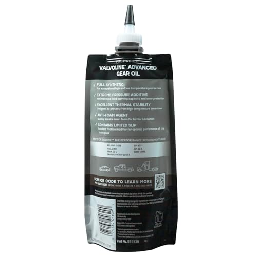 VALVOLINE 889785-EA FlexFill Advanced Full Synthetic 75W-90 Gear Oil 1 Quart Pouch