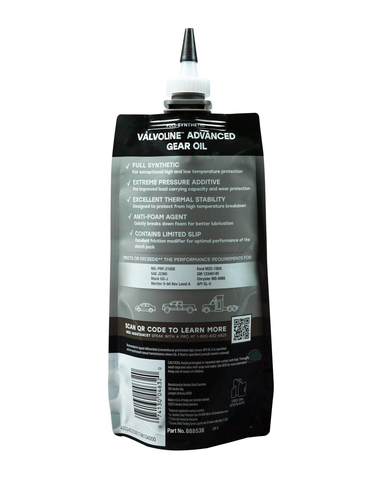 VALVOLINE 889787 VAL FLEX 75W140 SYN GEAR OIL LS