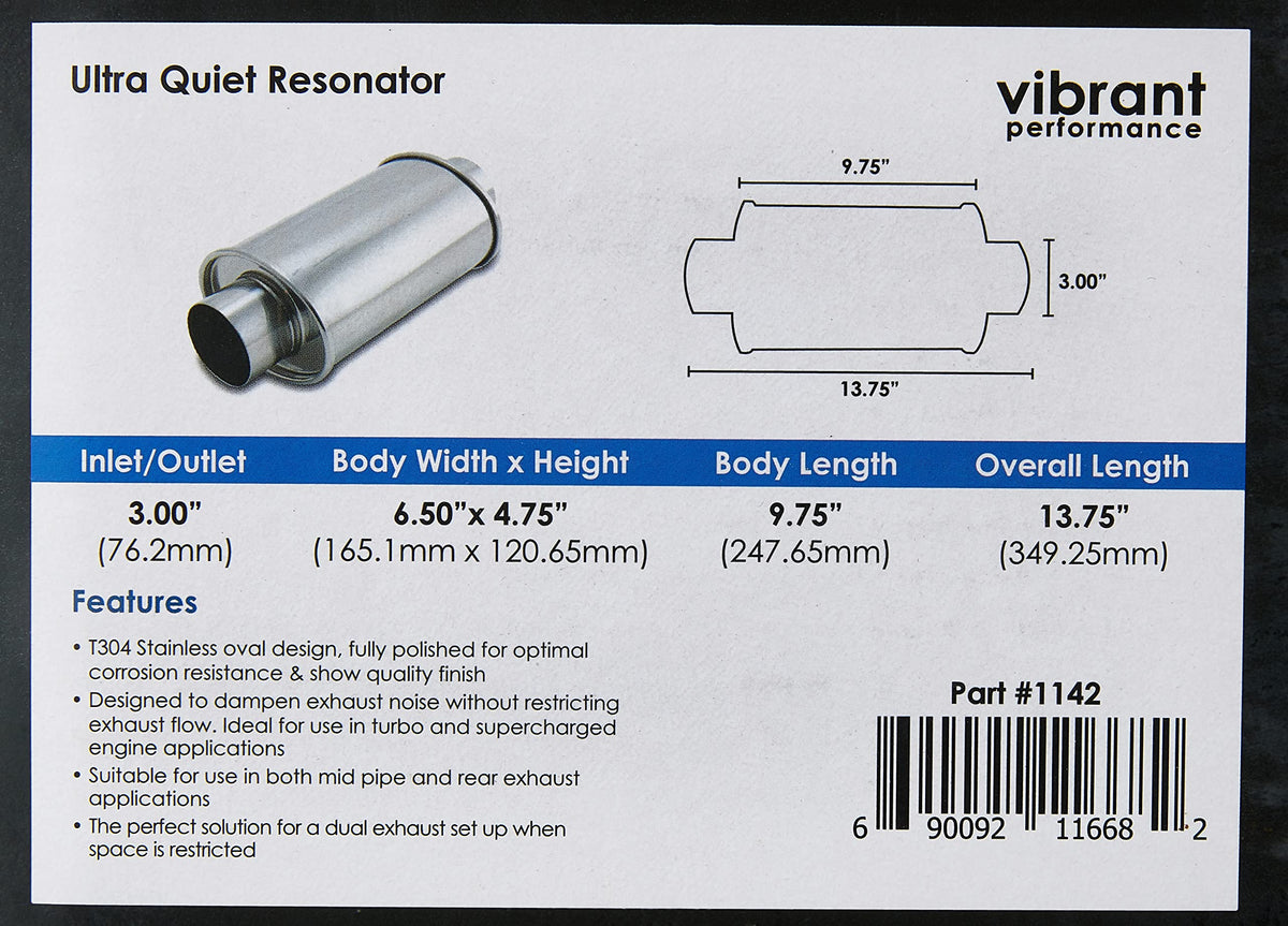 VIBRANT 1142 Performance 3 Ultra Quiet Resonator Engine & Performance