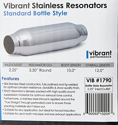 VIBRANT VIB1790 Performance 1790 Bottle Style Resonator silver, 2-1/4