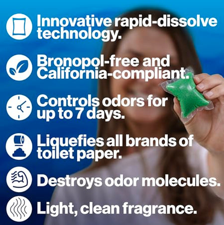 WALEX BIOTROPBG Bio-Pak Black Holding Tank Deodorizer & Waste Digester Drop-Ins - A... RV & Camper