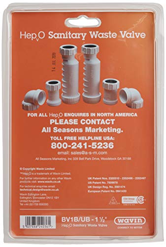 WAVIN USA BV1BUB112 Wavin BV1B/UB HepvO Sanitary Waste Valve - 1-1/2 RV & Camper
